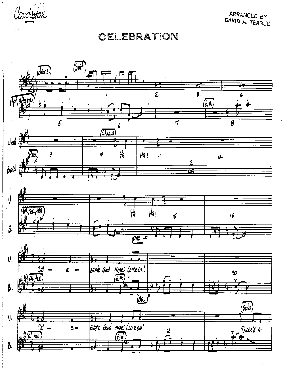 Celebration — sheet music preview