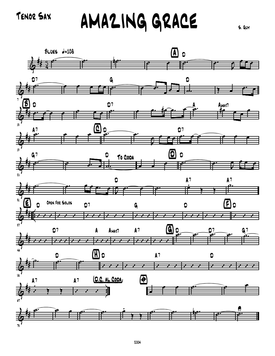 Amazing Grace — sheet music preview