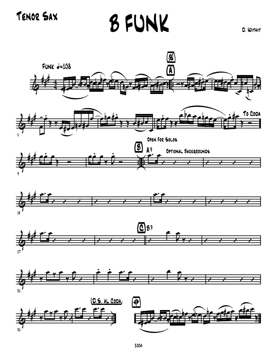 B Funk — sheet music preview