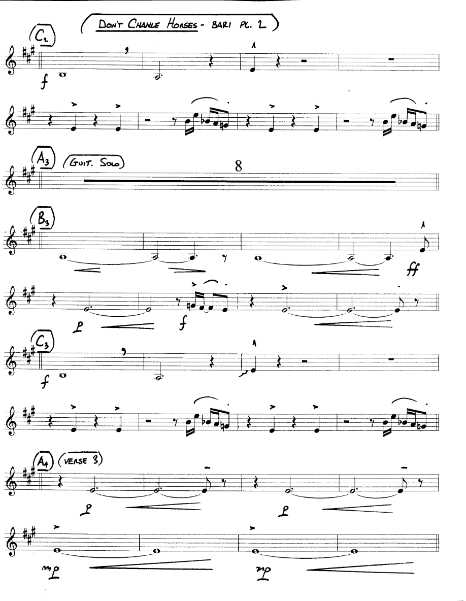 Don't Change Horses — sheet music preview