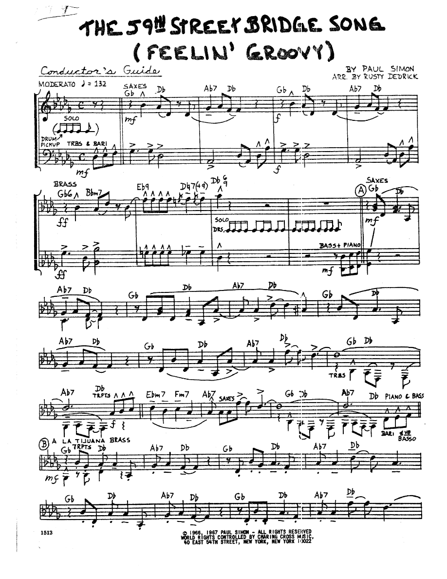 Feelin' Groovy (R.Dedrick) — sheet music preview
